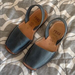 Avarca Pons Leather Sandals in French Blue
